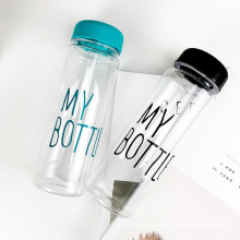 500ml Fashion Portable Clear My Bottle Sport Plastic Fruit Juice Water Bottle